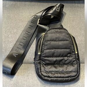 Ahdorned Black Sling Puffer Bag